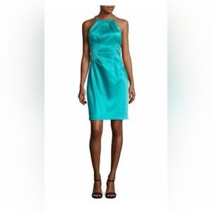 Eliza J. Party/cocktail dress, teal halter-style, size 6